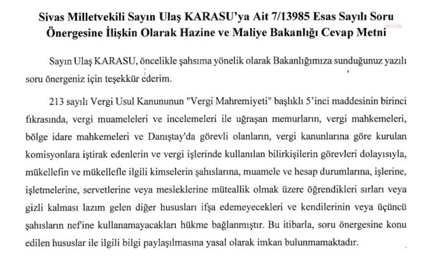 Ulaş Karasu: “KÖİ ve YİD’lerle sermayelerine sermaye katan 44 özel şirketten sadece yedisi vergi ödüyor. İktidarın gücü sadece gurebaya yetiyor”