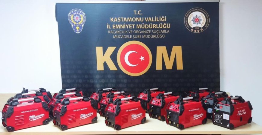 Kastamonu'da kaçak olduğu değerlendirilen kaynak makinesi ele geçirildi