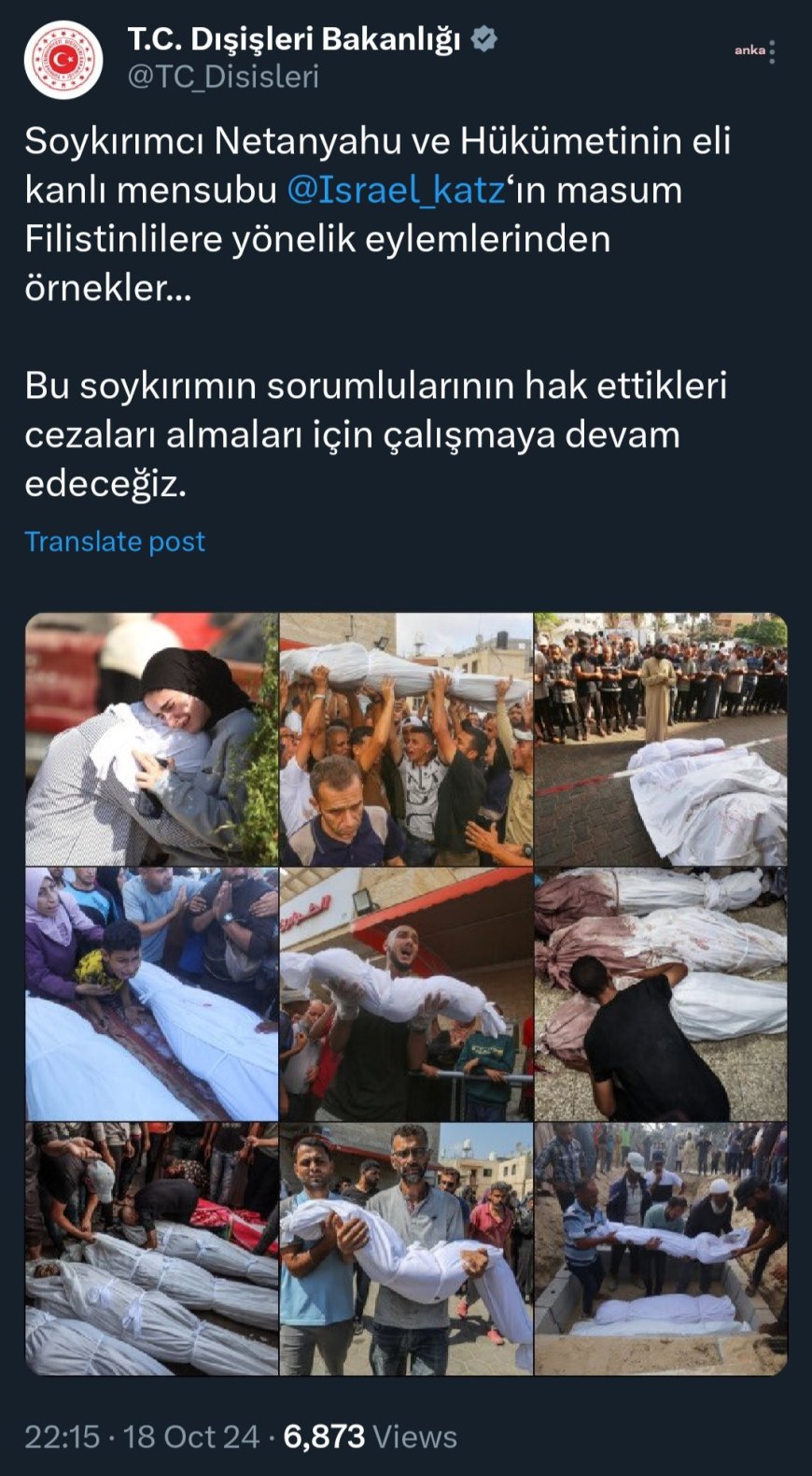 Ankara'dan İsrail Dışişleri Bakanı Katz'ın çirkin paylaşımına yanıt: Soykırımın sorumlularının hak ettikleri cezaları almaları için çalışmaya devam edeceğiz