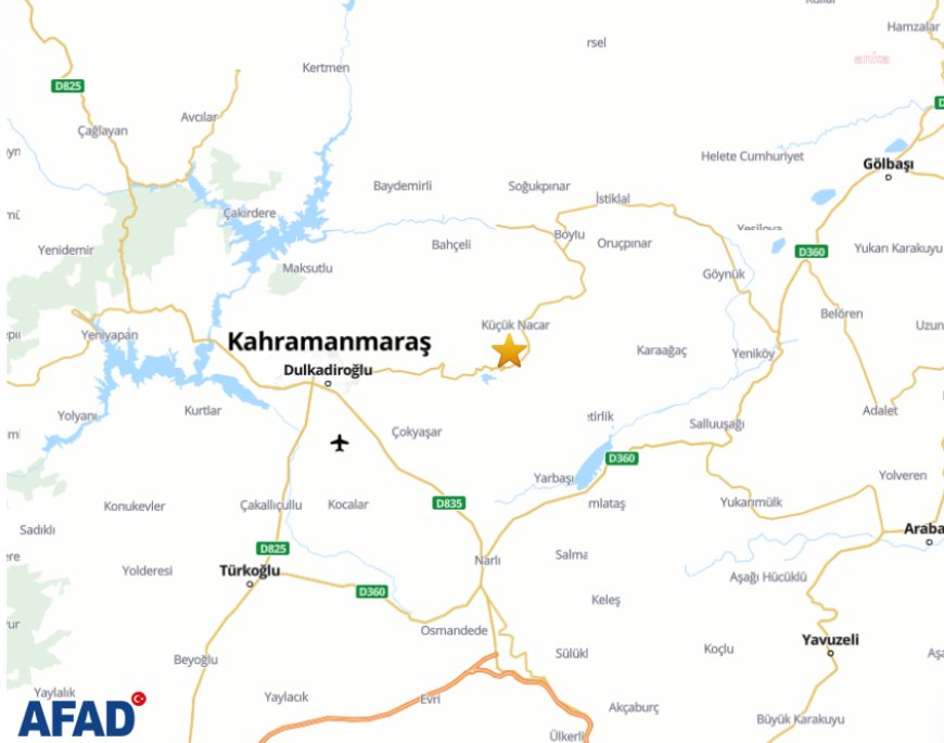 Kahramanmaraş Dulkadiroğlu'nda 4,4 büyüklüğünde deprem meydana geldi