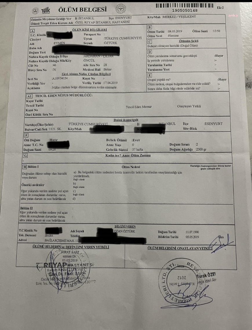 "Yenidoğan Çetesi" soruşturması... İkiz bebeklerinden birini kaybeden baba ANKA'ya konuştu: İddianame 2020 yılı sonrası için düzenlenmiş olsa da öncesi de var