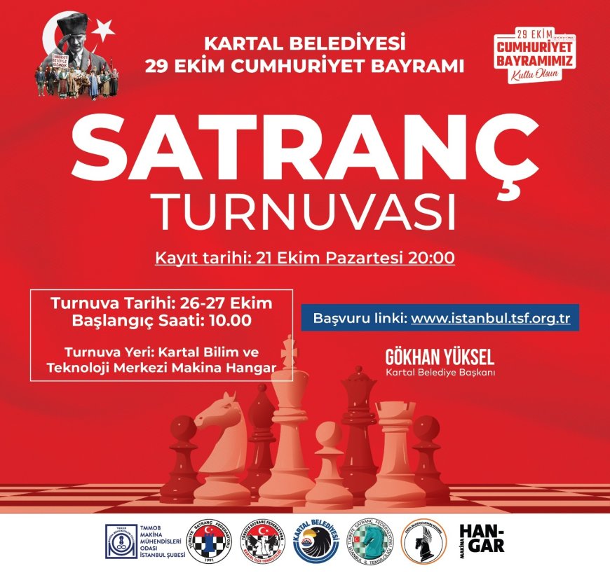 Kartal’da Cumhuriyet Kupası Satranç Turnuvası heyecanı başlıyor