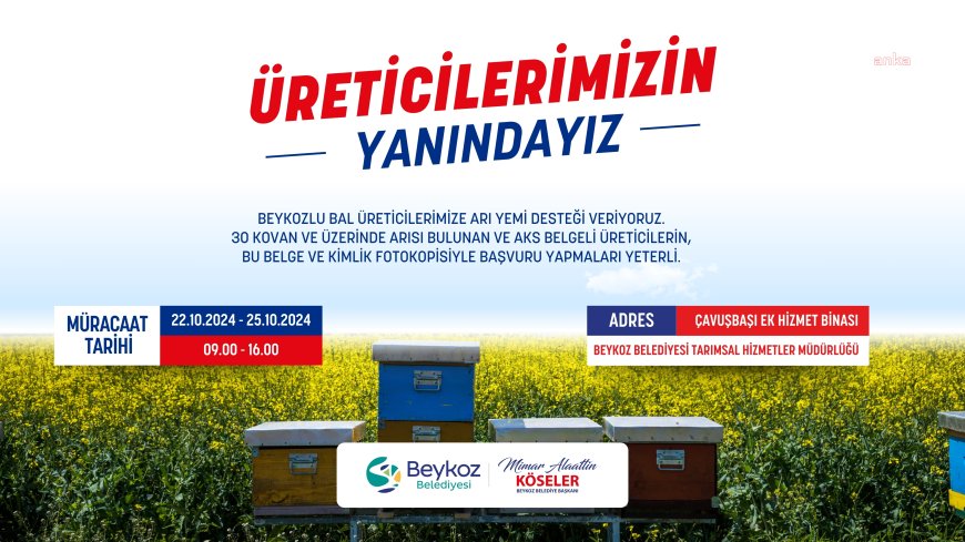 Beykoz Belediyesi’nden arıcılığa destek 
