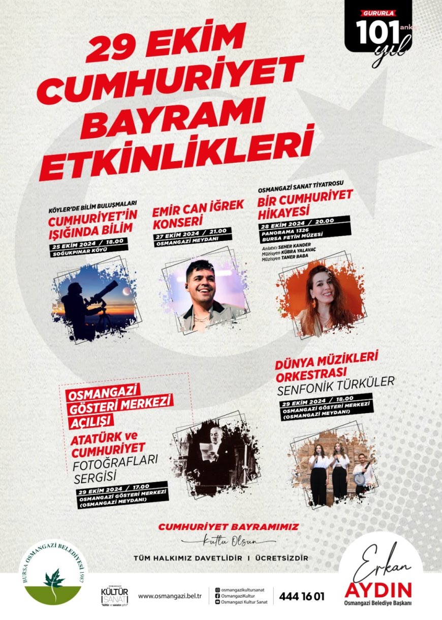 Osmangazi’de Cumhuriyet Bayramı coşku ile kutlanacak
