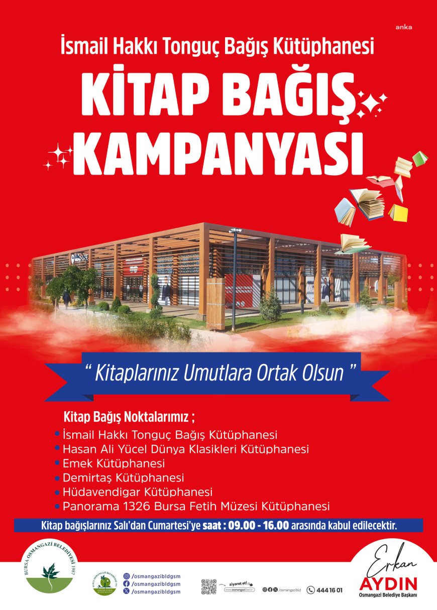 Osmangazi Belediyesi'nden kitap bağışı kampanyası