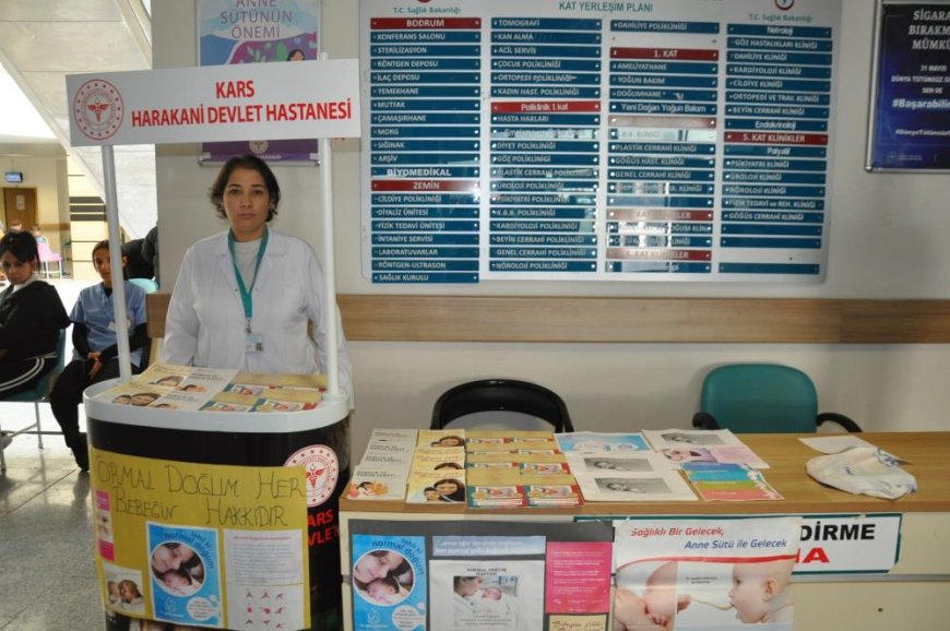 Kars Harakani Devlet Hastanesi'nde normal doğum bilinçlendirme standı açıldı