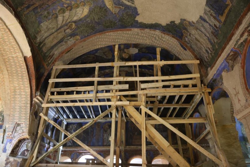 Tokalı Kilisesi'nde restorasyon çalışmaları devam ediyor