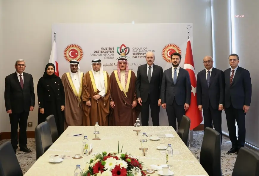 TBMM Başkanı Numan Kurtulmuş Bahreyn Temsilciler Meclisi Başkanı Ahmed Salman Al Musalam ile görüştü 
