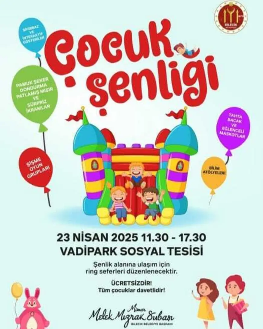 Bilecik Belediyesi'nden çocuklara 23 Nisan şenliği