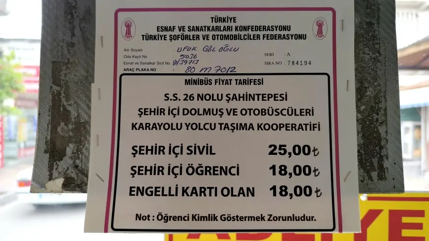 Osmaniye Kadirli'de dolmuş ücretlerine gelen zamma tepki gösteren vatandaş: "Emekliye zam yok, her şeye zam var"